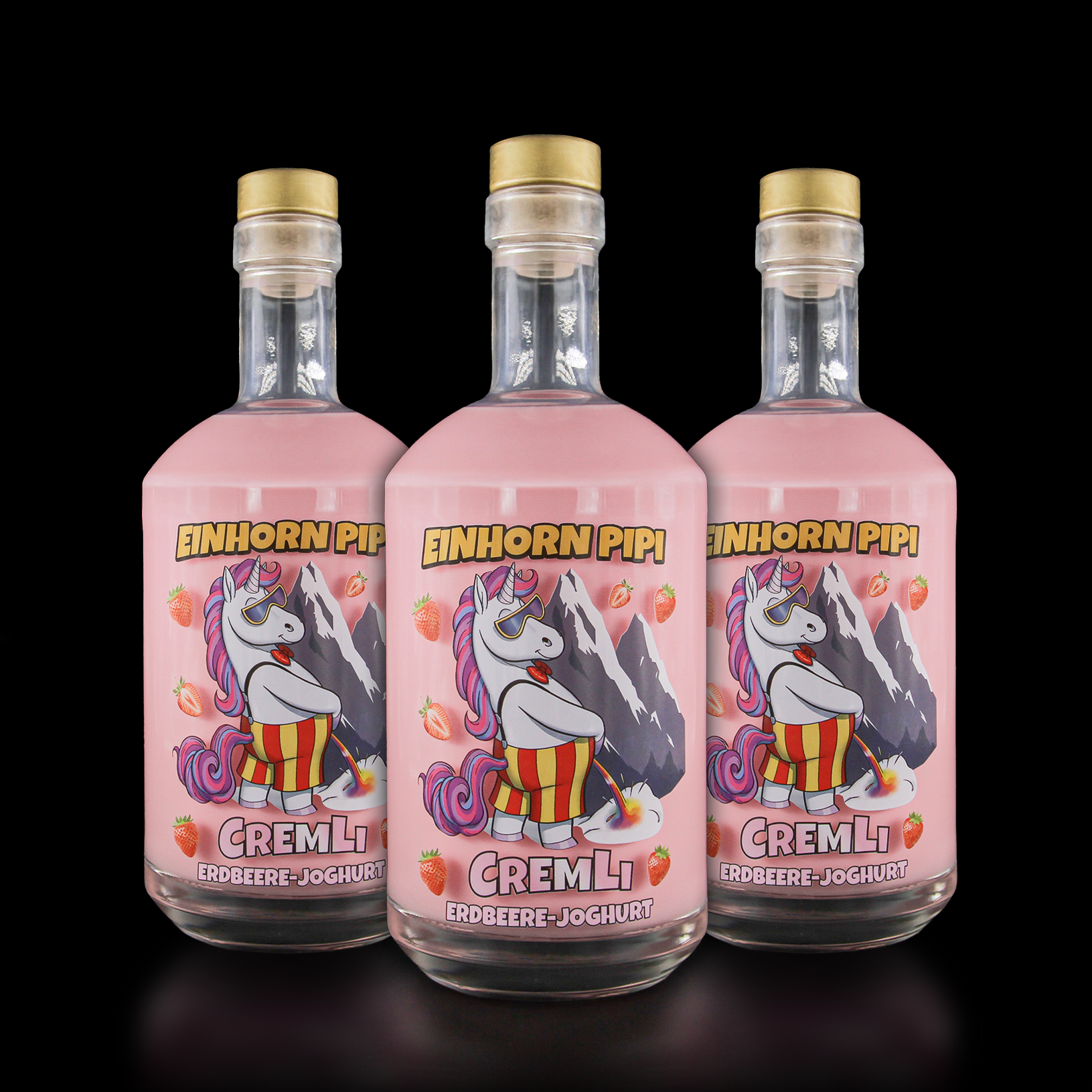3x EinhornPipi CremLi Erdbeere-Joghurt